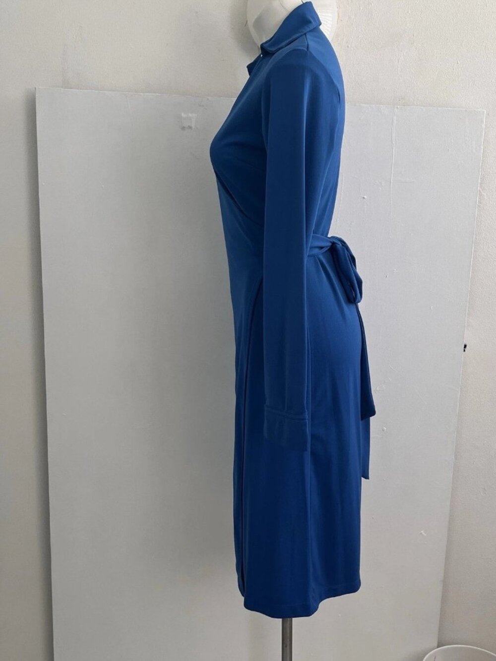 NEW Express Wrap Maxi Dress Royal Blue XL V-Neck Long Sleeve Womens - Picture 6 of 10
